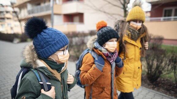 college students wearing mask
